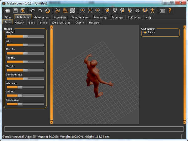 MakeHuman(3D人物角色建模)